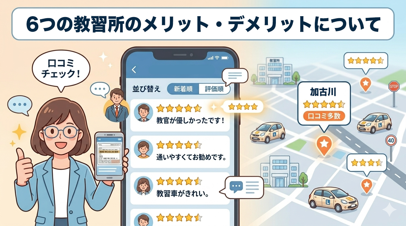 東播地区の6つの教習所の口コミ画像